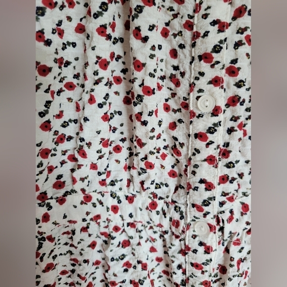 Chelsea & Violet Girls Floral Button Neck Ruffle Sleeves Dress Size Medium - Picture 3 of 5